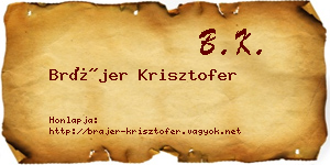 Brájer Krisztofer névjegykártya